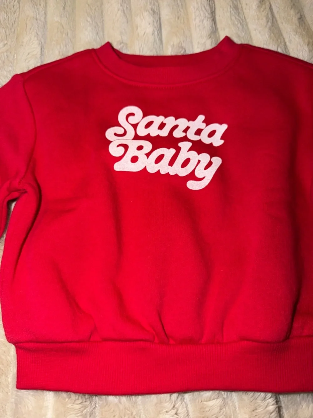 Old Navy Red 'Santa Baby' Kids Sweatshirt